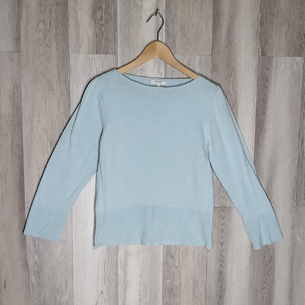 Bartolini Made in‎ Italy Cashmere Silk Wool Sweater Large Baby Blue Luxury Knit